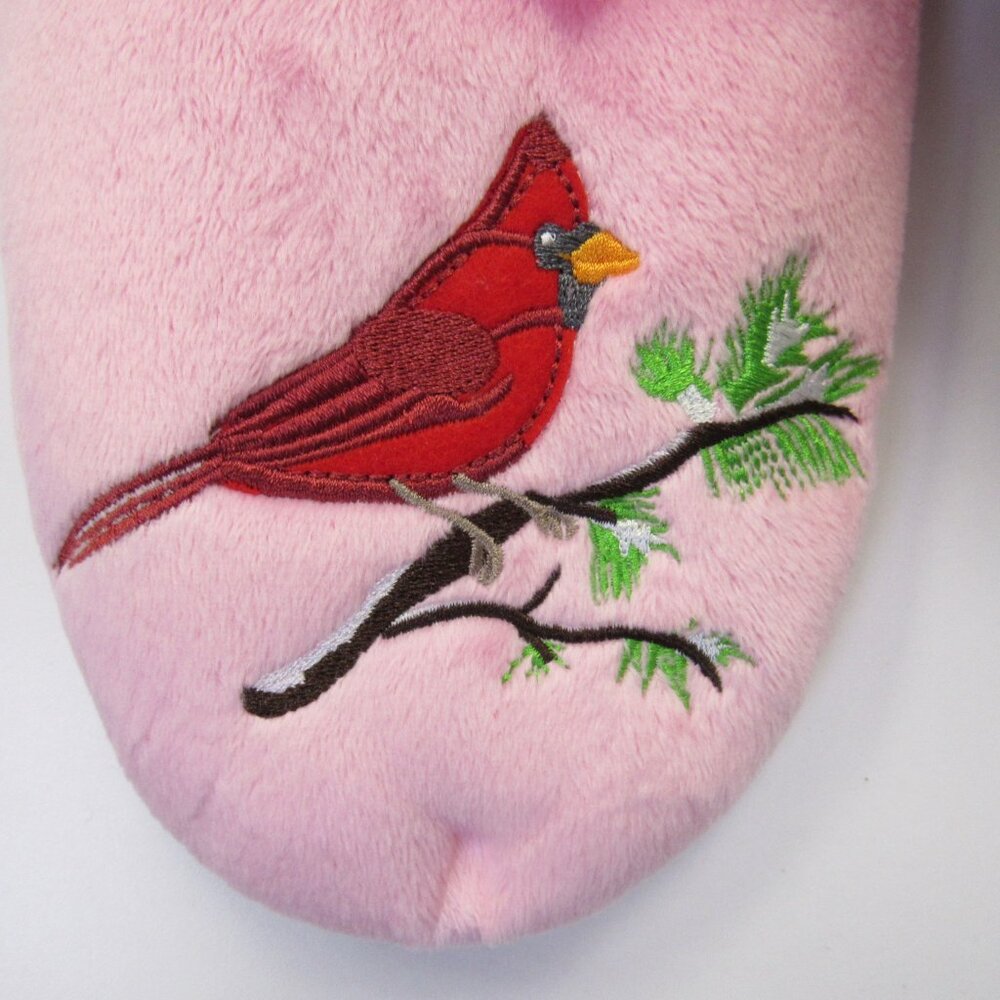 Women's Size 5/6 Small Snoozies! Red Cardinal Print Pairables Slippers NEW - Picture 6 of 7
